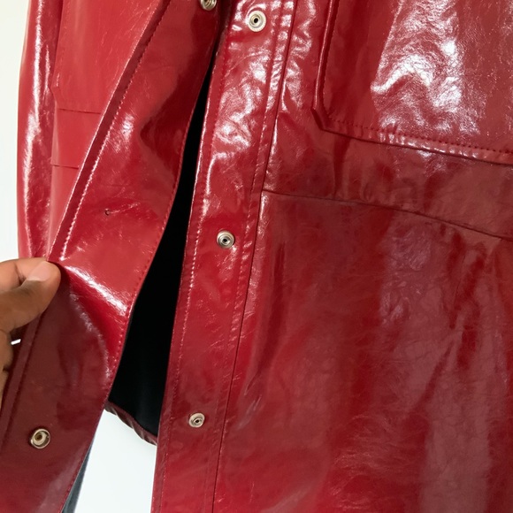 Beautiful vibrant bright BERSHKA red jacket FAUX LEATHER - Picture 6 of 7